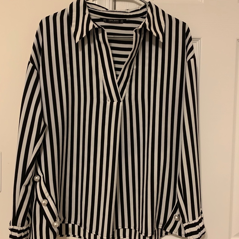 Striped Zara Top with Pearls